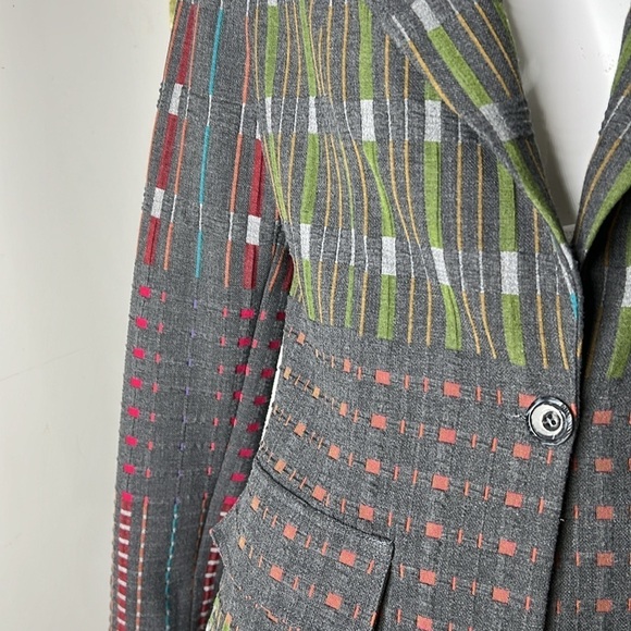 Kevan Hall Sz 10 Fitted Gray Wool With Some Stetch Blazer Jacket Made in USA - Picture 4 of 12